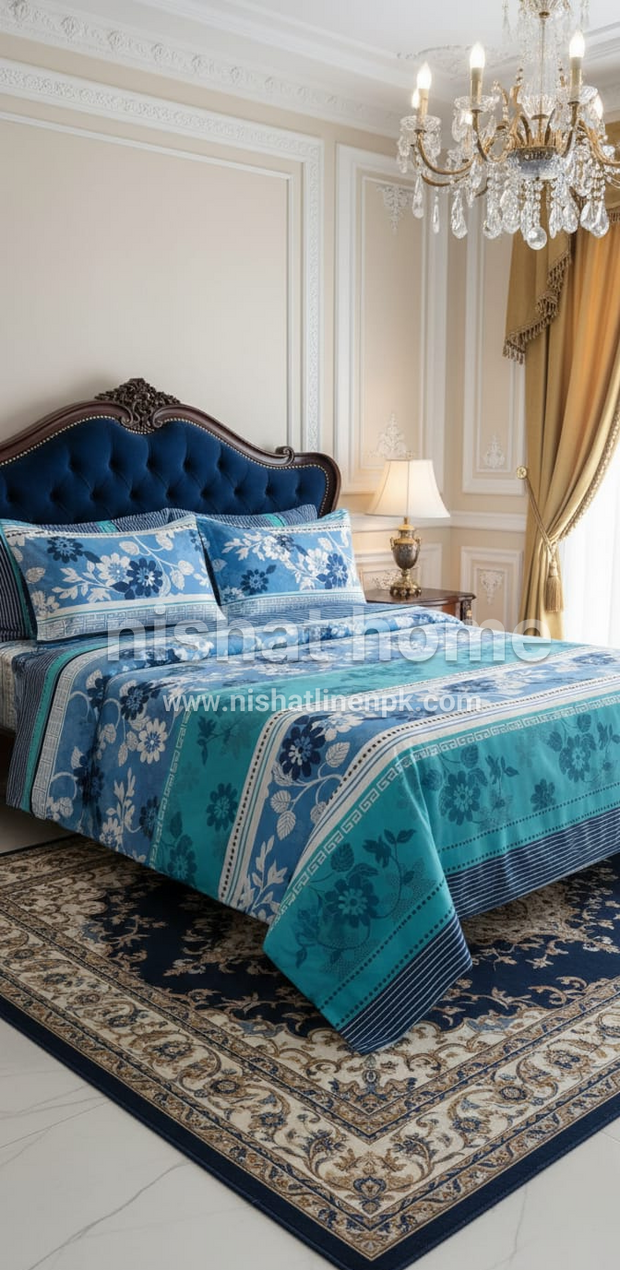 Divine Pure Cotton Bed Sheet - King - 3pcs - DBS370