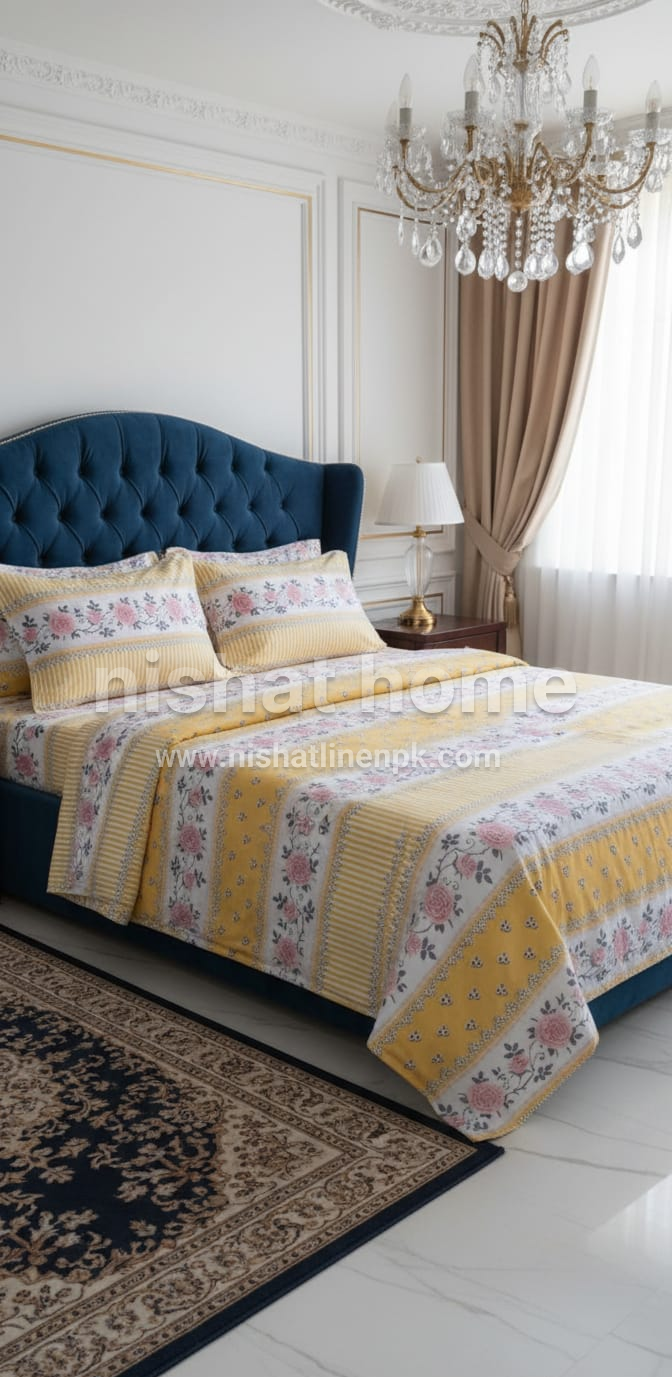 Divine Pure Cotton Bed Sheet - King - 3pcs - DBS371