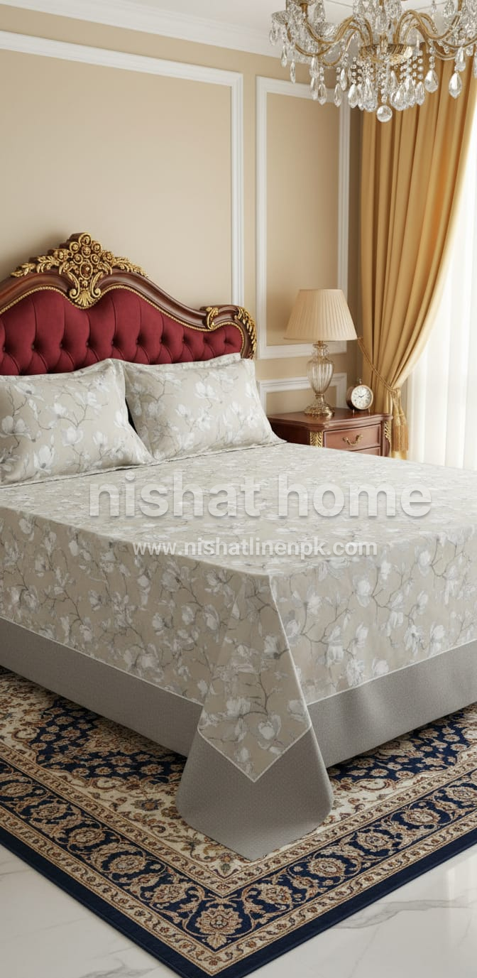 Divine Pure Cotton Bed Sheet - King - 3pcs - DBS372