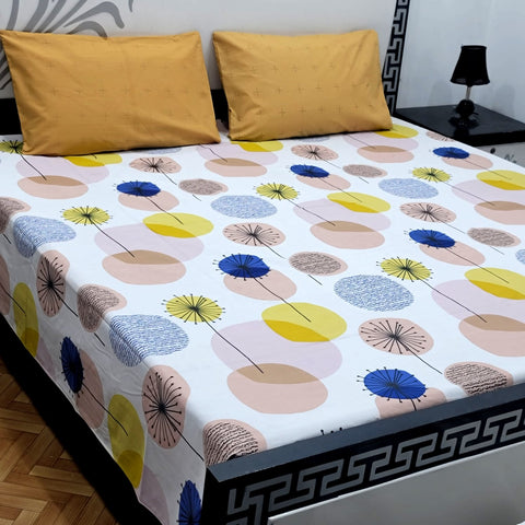 Divine Pure Cotton Bed Sheet - King - 3pcs - DBS136