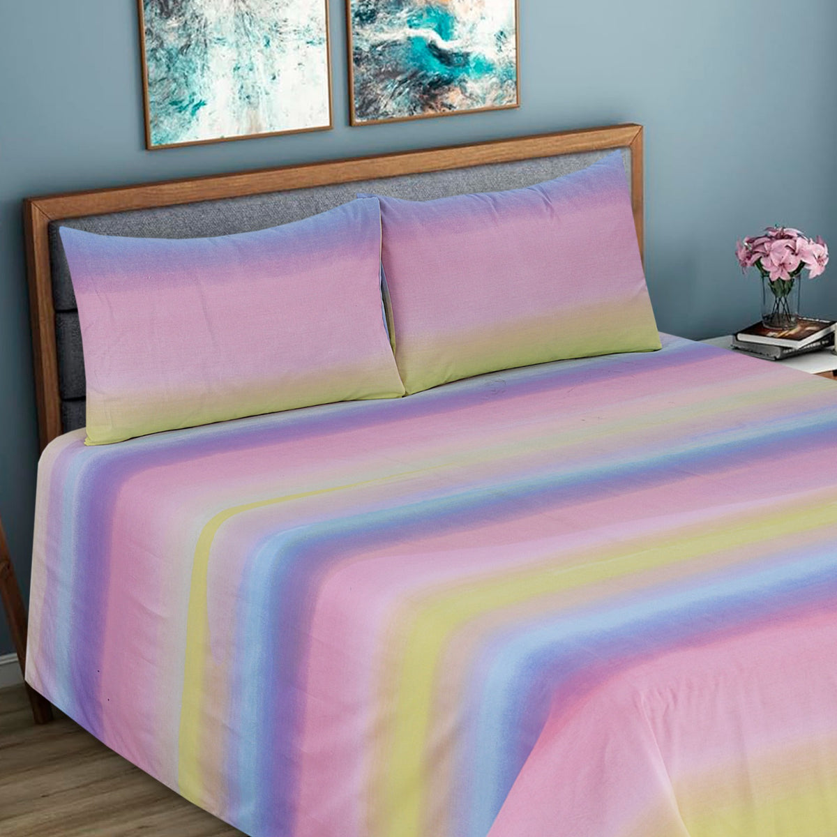 Divine Pure Cotton Bed Sheet - King - 3pcs - DBS158