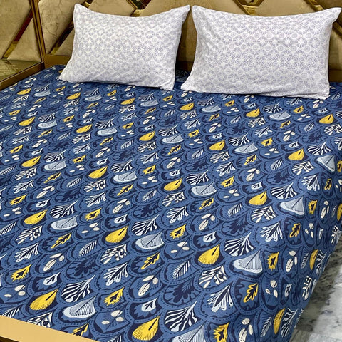 Divine Pure Cotton Bed Sheet - King - 3pcs - DBS168