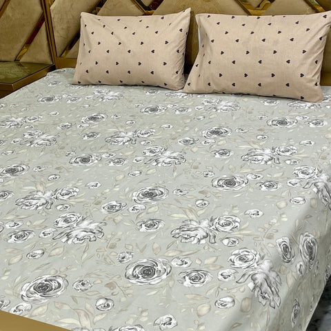 Divine Pure Cotton Bed Sheet - King - 3pcs - DBS170