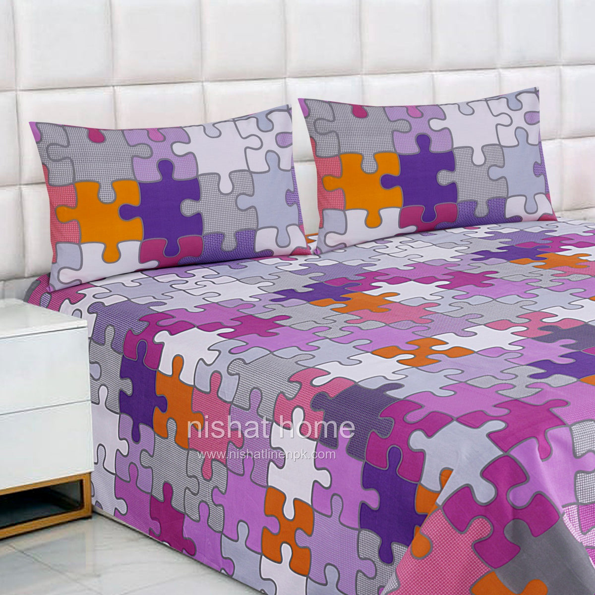 Divine Pure Cotton Bed Sheet - King - 3pcs - DBS211