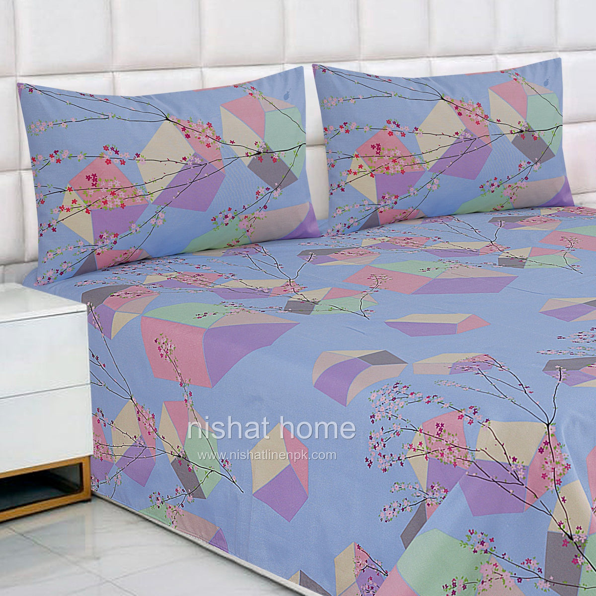 Divine Pure Cotton Bed Sheet - King - 3pcs - DBS223