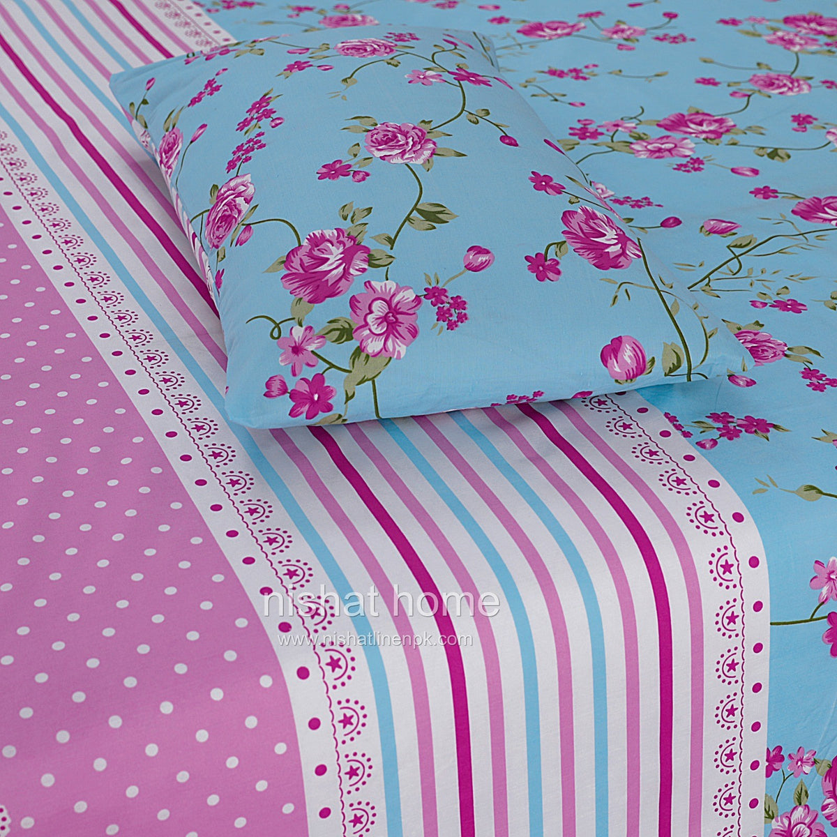 Divine Pure Cotton Bed Sheet - King - 3pcs - DBS230