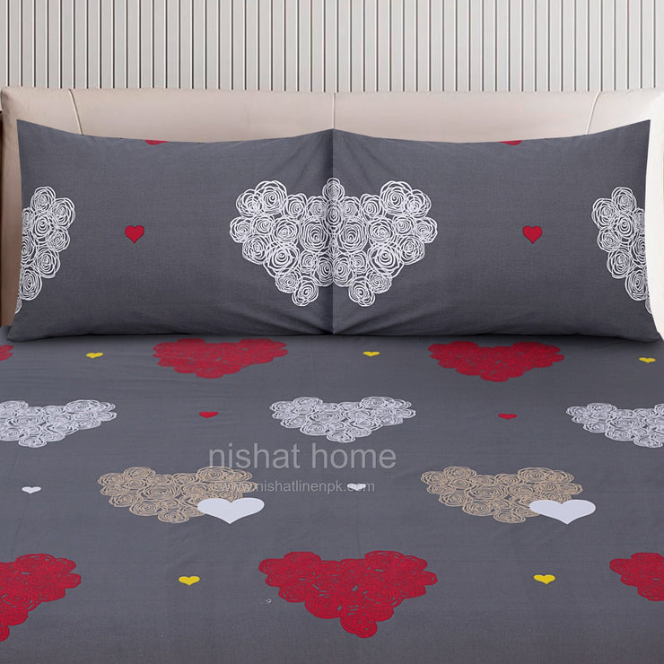 Divine Pure Cotton Bed Sheet - King - 3pcs - DBS252