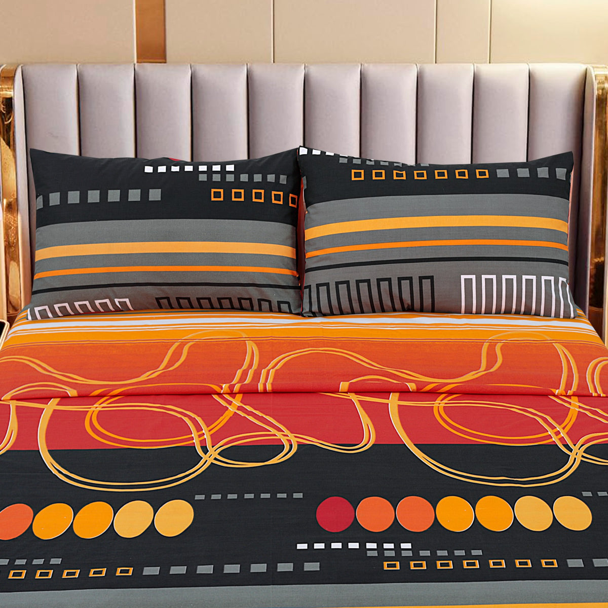 Divine Pure Cotton Bed Sheet - King - 3pcs - DBS262