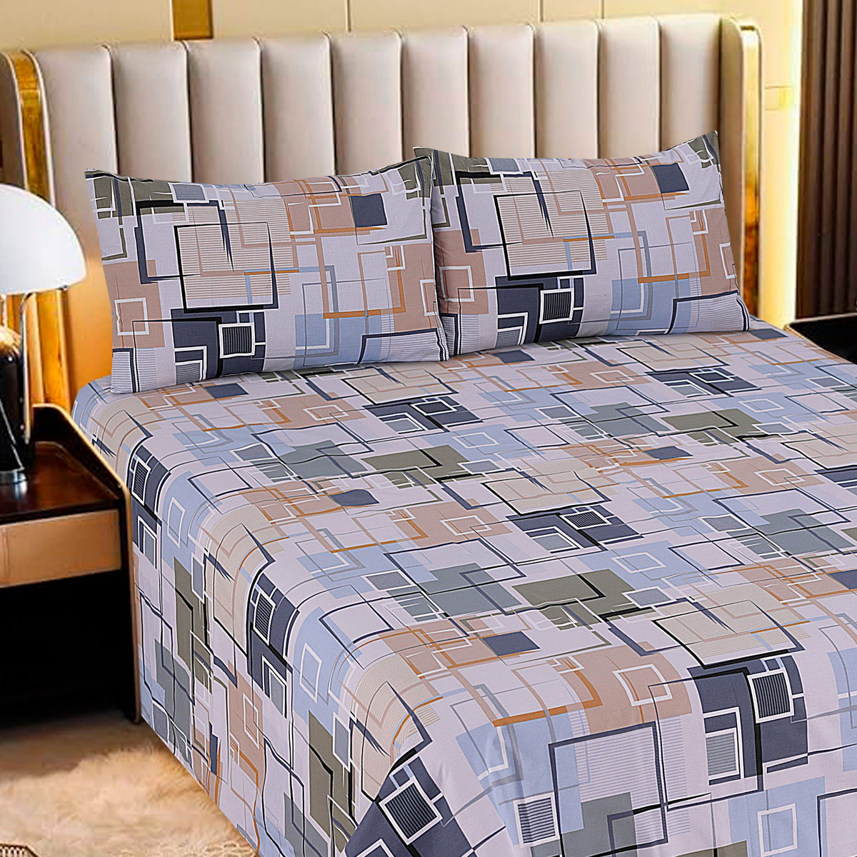 Divine Pure Cotton Bed Sheet - King - 3pcs - DBS264