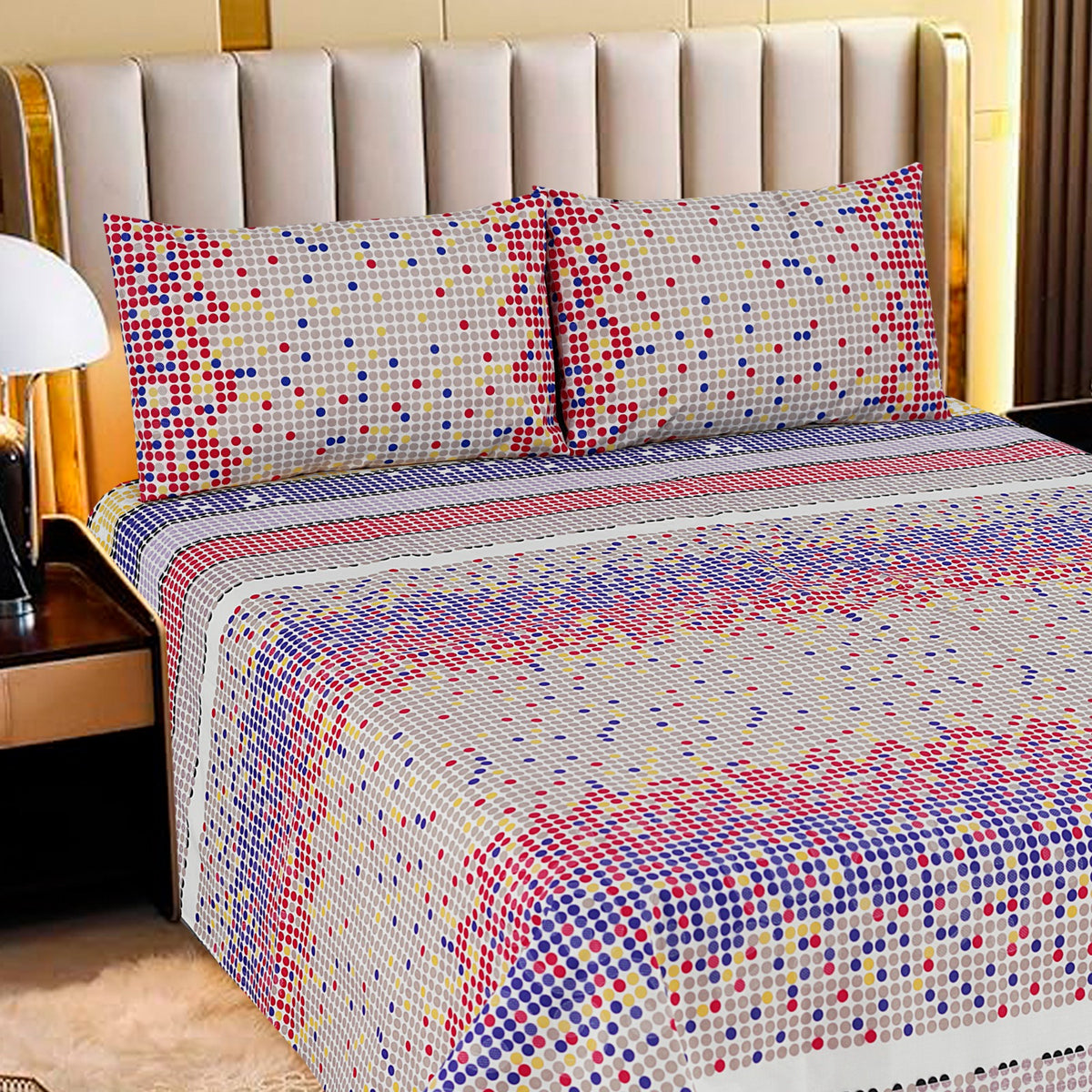 Divine Pure Cotton Bed Sheet - King - 3pcs - DBS265