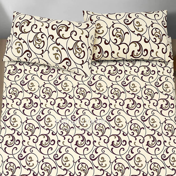 Divine Pure Cotton Bed Sheet - King - 3pcs - DBS268