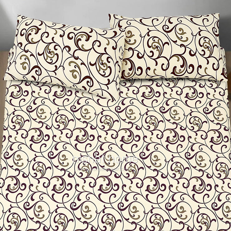 Divine Pure Cotton Bed Sheet - King - 3pcs - DBS268