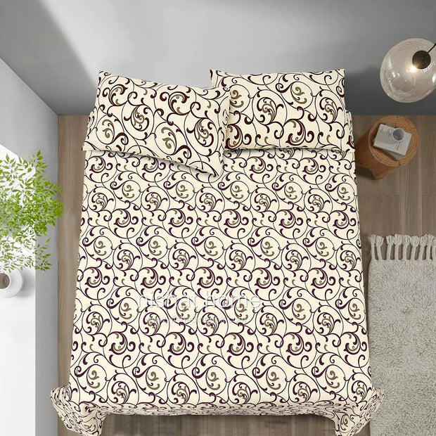 Divine Pure Cotton Bed Sheet - King - 3pcs - DBS268