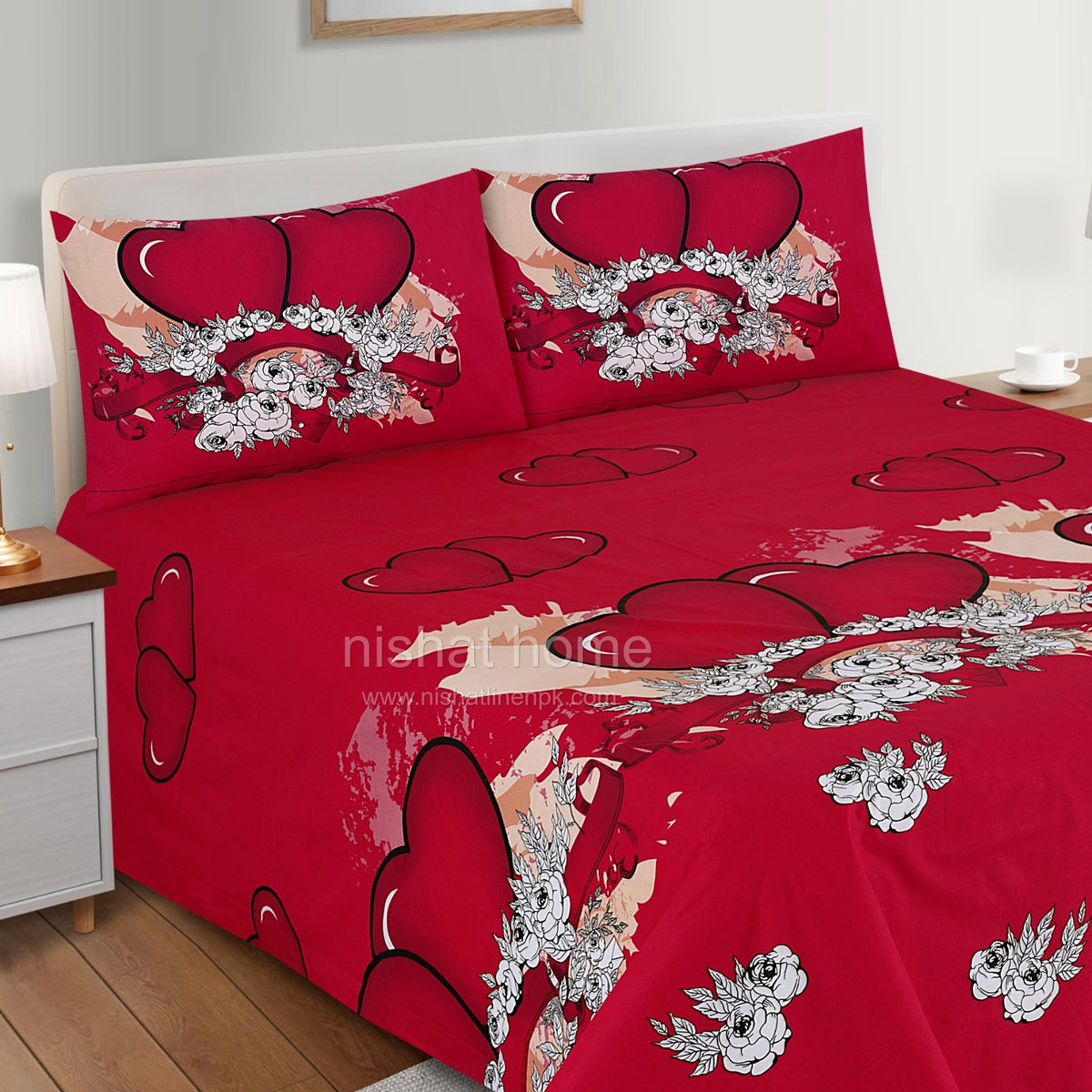 Divine Pure Cotton Bed Sheet - King - 3pcs - DBS272