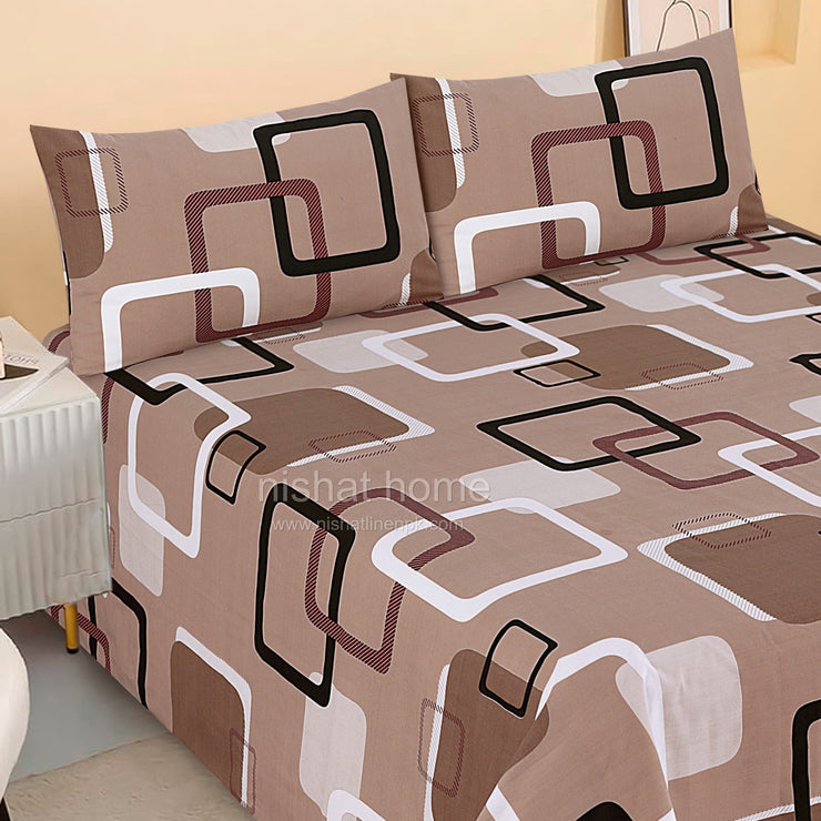 Divine Pure Cotton Bed Sheet - King - 3pcs - DBS278