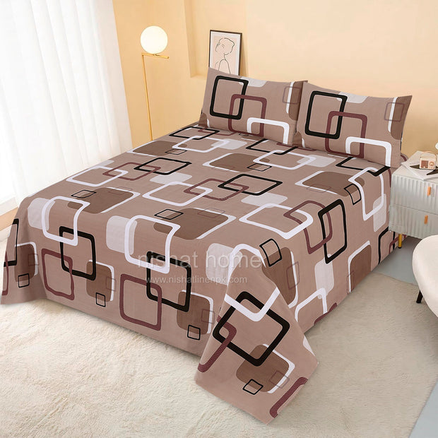 Divine Pure Cotton Bed Sheet - King - 3pcs - DBS278