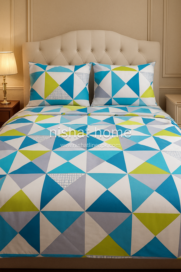 Royal Pure Cotton Printed Bed Sheet - King - 3pcs - RPB26