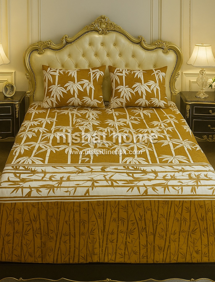 Royal Pure Cotton Printed Bed Sheet - King - 3pcs - RPB31