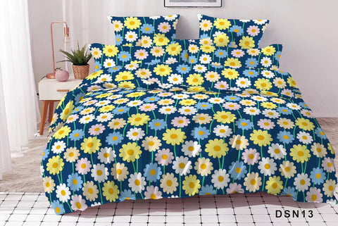 Royal Pure Cotton Printed Fitted Bed Sheet - King - 3pcs - RPF08
