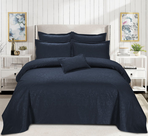 Pearl Pure Cotton Bed Sheet - Navy - King - 4pcs - PMC03