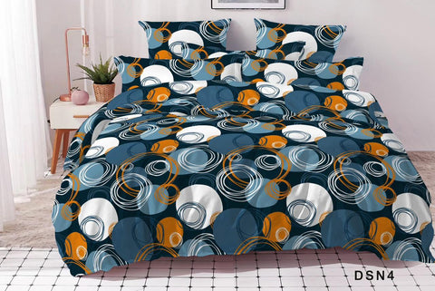 Royal Pure Cotton Printed Bed Sheet - King - 3pcs - RPB19