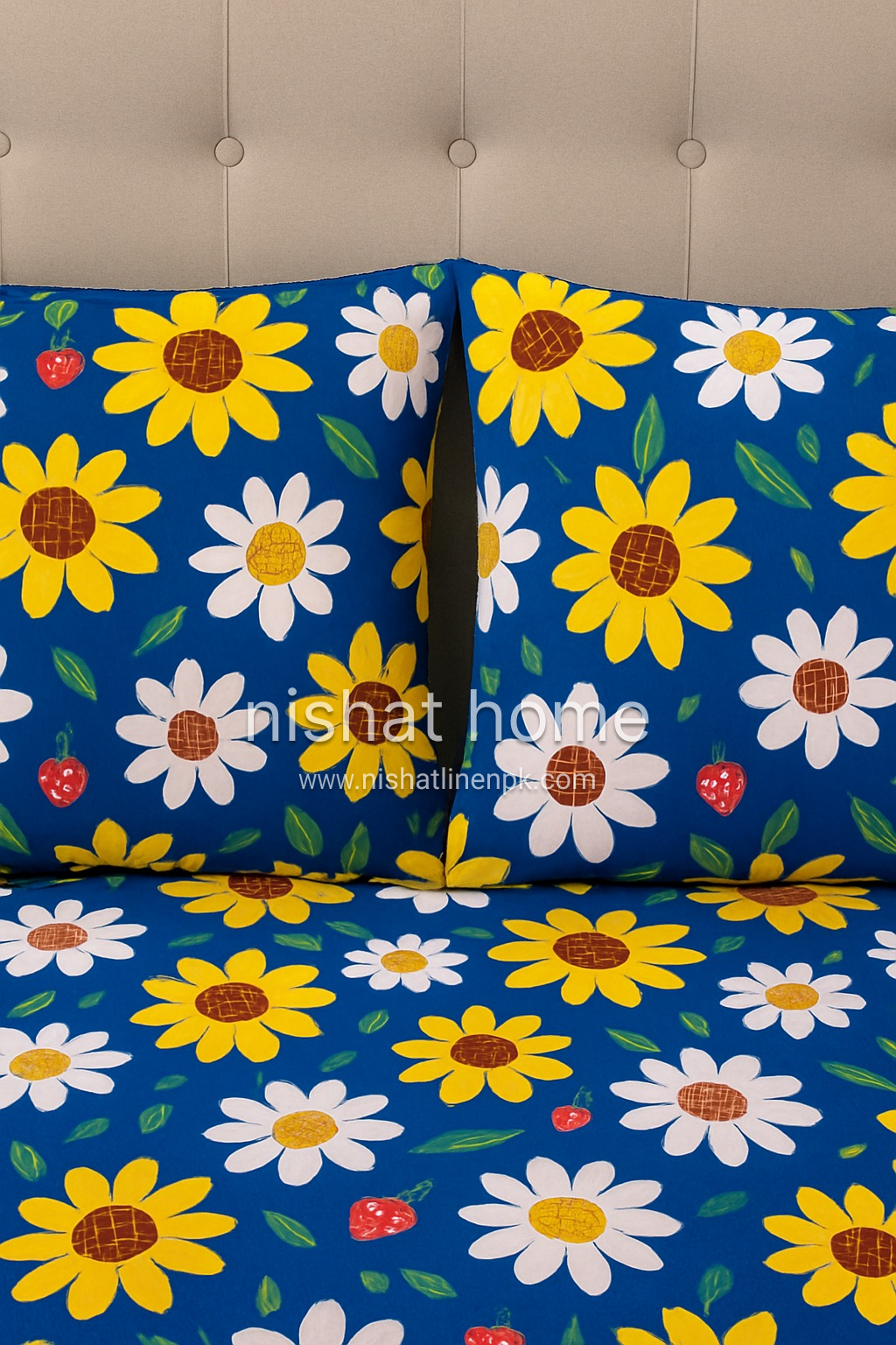 Royal Pure Cotton Printed Bed Sheet - King - 3pcs - RPB24