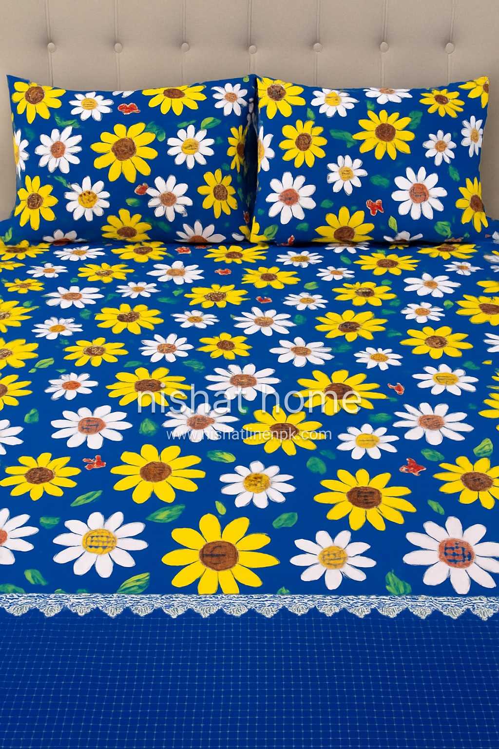 Royal Pure Cotton Printed Bed Sheet - King - 3pcs - RPB24