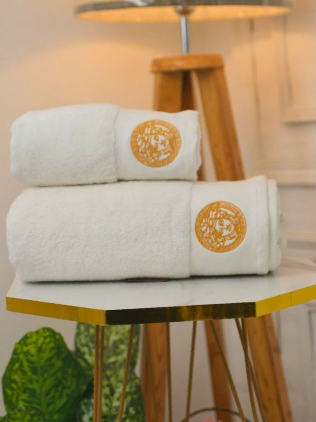 Export Quality Pure Cotton Bath Towel Set - Versace - 2pcs - ET17