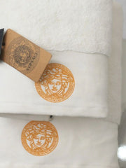 Export Quality Pure Cotton Bath Towel Set - Versace - 2pcs - ET17