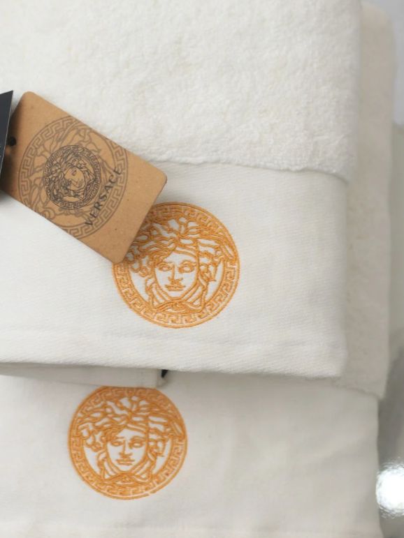 Export Quality Pure Cotton Bath Towel Set - Versace - 2pcs - ET17