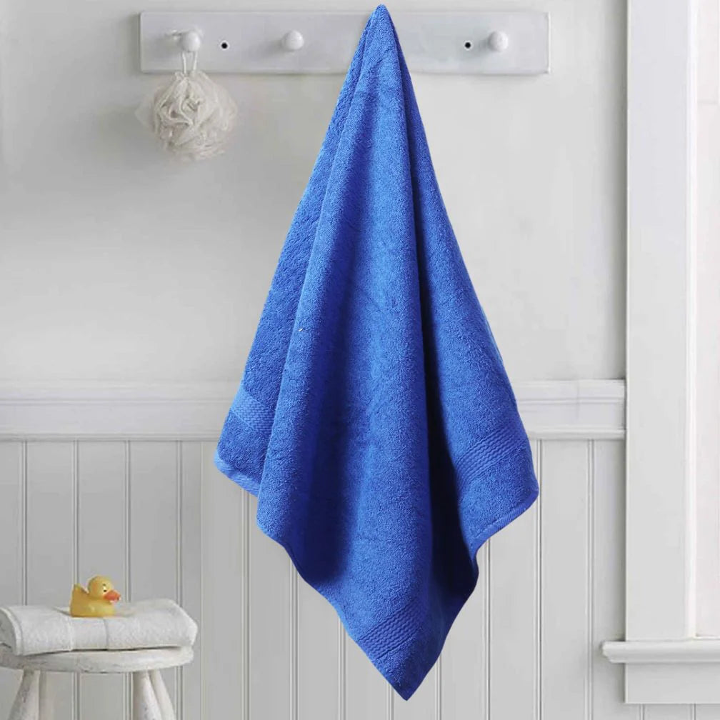 Export Quality Pure Cotton Bath Towel - Royal Blue - ET11