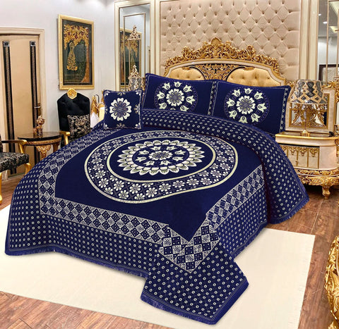 Elegansa Velvet Bridal Bed Sheet Set - 4pcs - EVB15