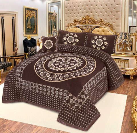 Elegansa Velvet Bridal Bed Sheet Set - 4pcs - EVB17