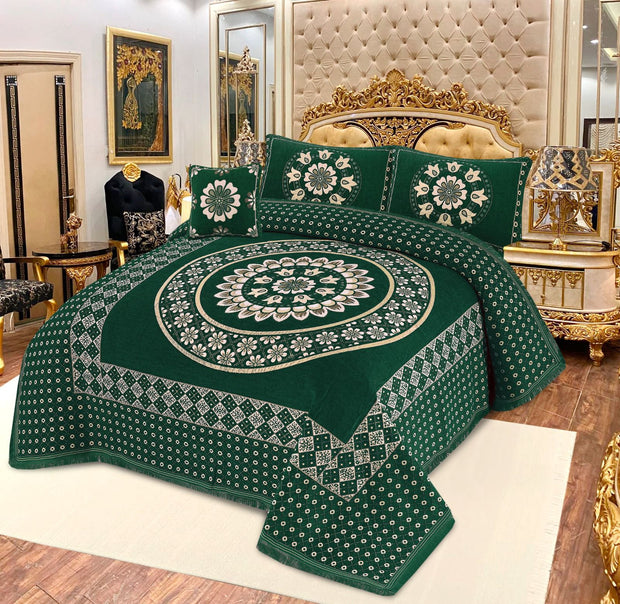 Elegansa Velvet Bridal Bed Sheet Set - 4pcs - EVB21