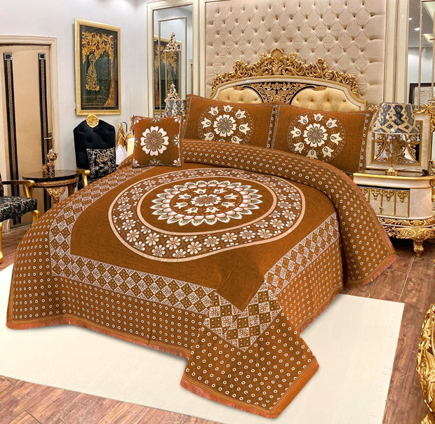 Elegansa Velvet Bridal Bed Sheet Set - 4pcs - EVB22