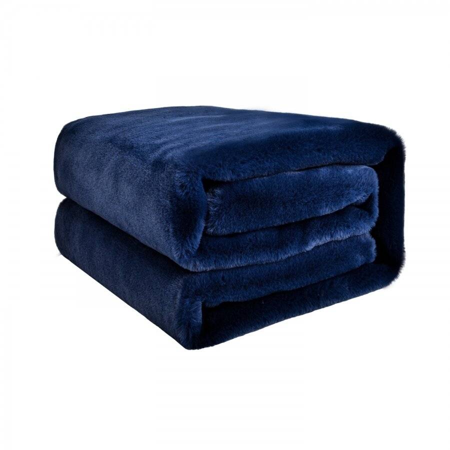 Luxury Plush Fleece Blanket - King - Navy - PFB03