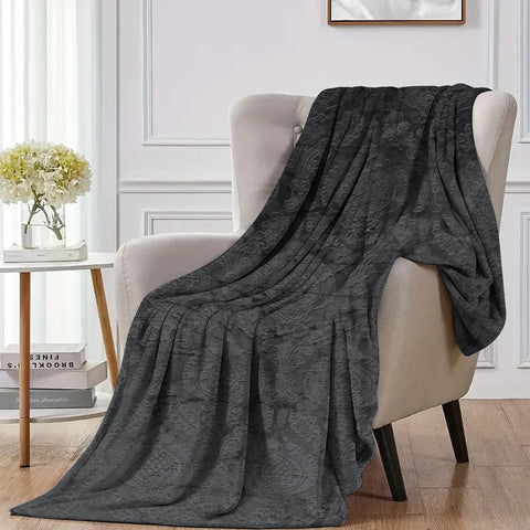 Luxury Plush Embossed Fleece Blanket - King - Gray - EFB02