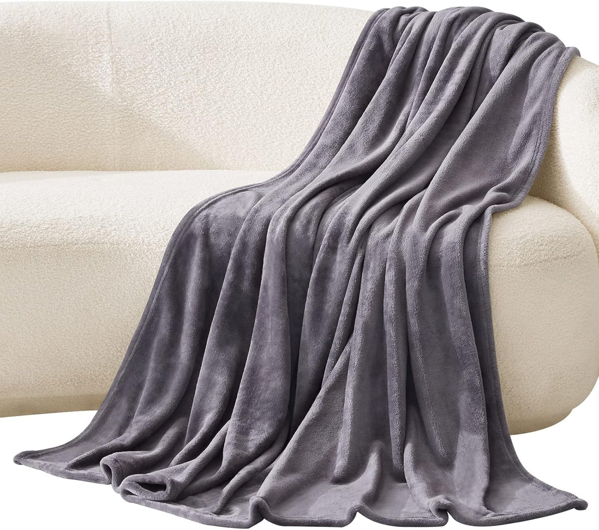 Luxury Plush Fleece Blanket - King - Gray - PFB05