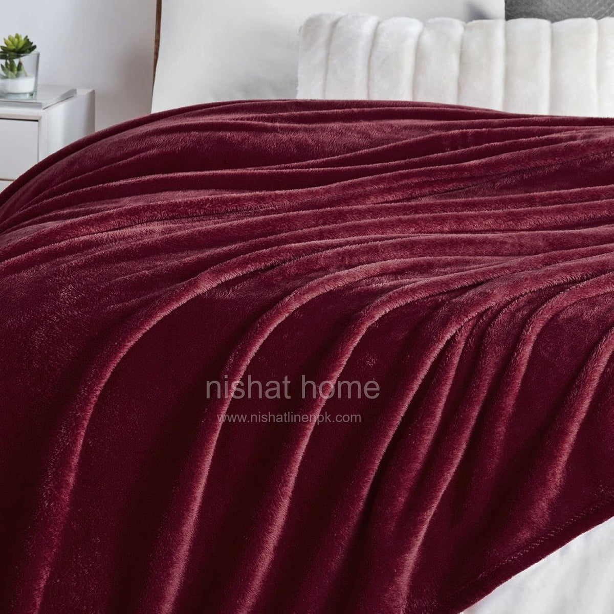 Luxury Plush Fleece Blanket - King - Burgundy - PFB10