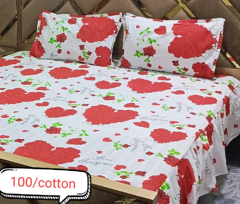 Twirl Premium Cotton Frill Bed Sheet - King - 3pcs - TBS16