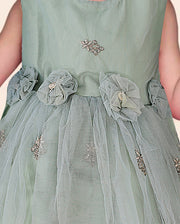 Baby Girl Frock - Net Embroidered Silk - BGF10