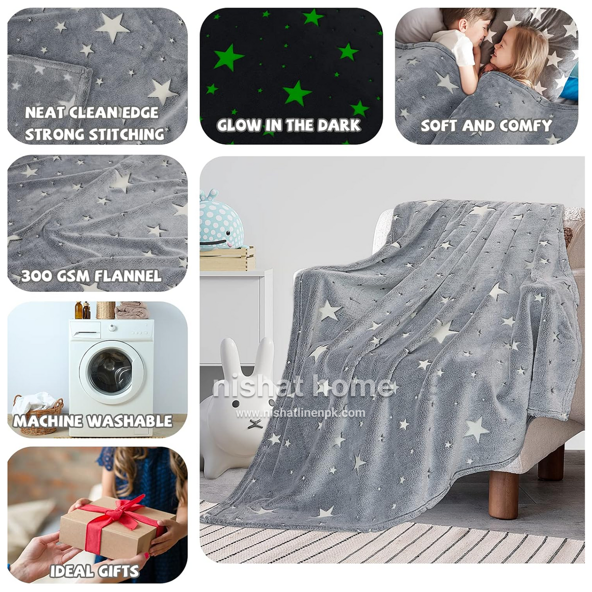 Glow in the Dark Kids Blanket - Space - KGB02