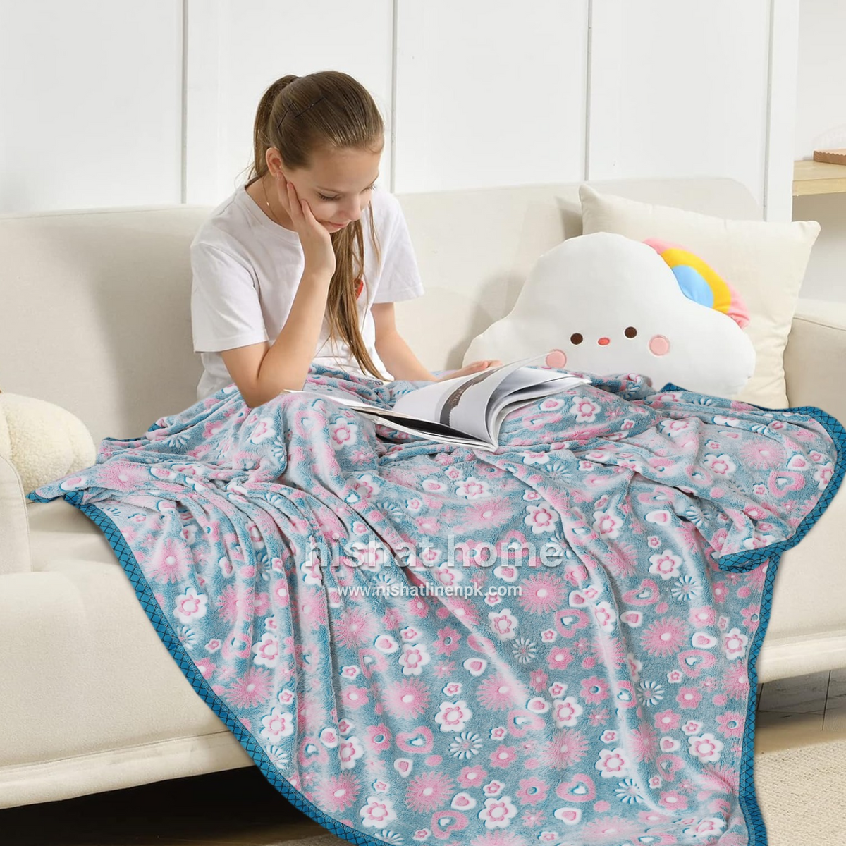 Glow in the Dark Kids Blanket - Flowers - KGB03