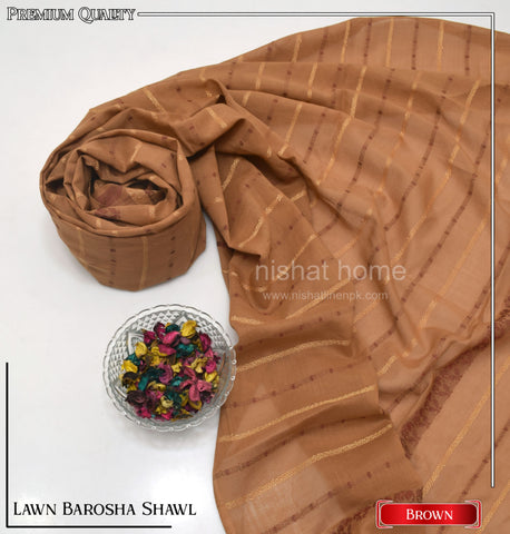 Women Lawn Barosha Shawl - Copper - WLS05