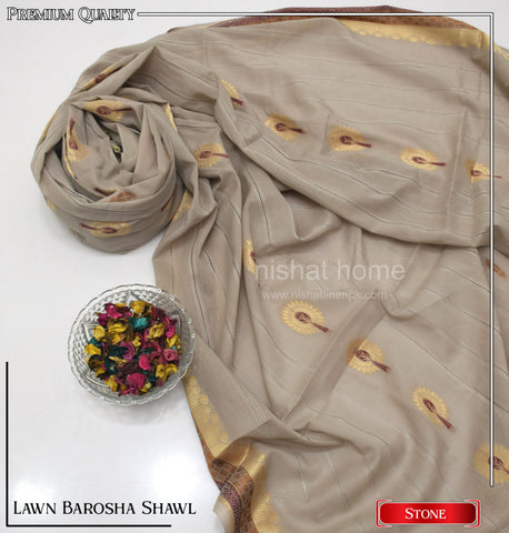 Women Lawn Barosha Shawl - Skin - WLS07
