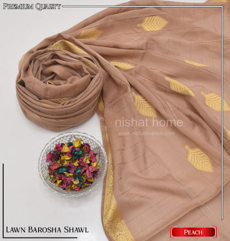 Women Lawn Barosha Shawl - Natural - WLS10