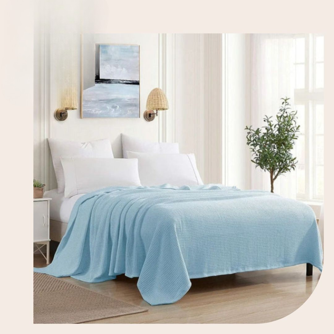 Premium Cotton Thermal Blanket - King - Cloud - PTB05