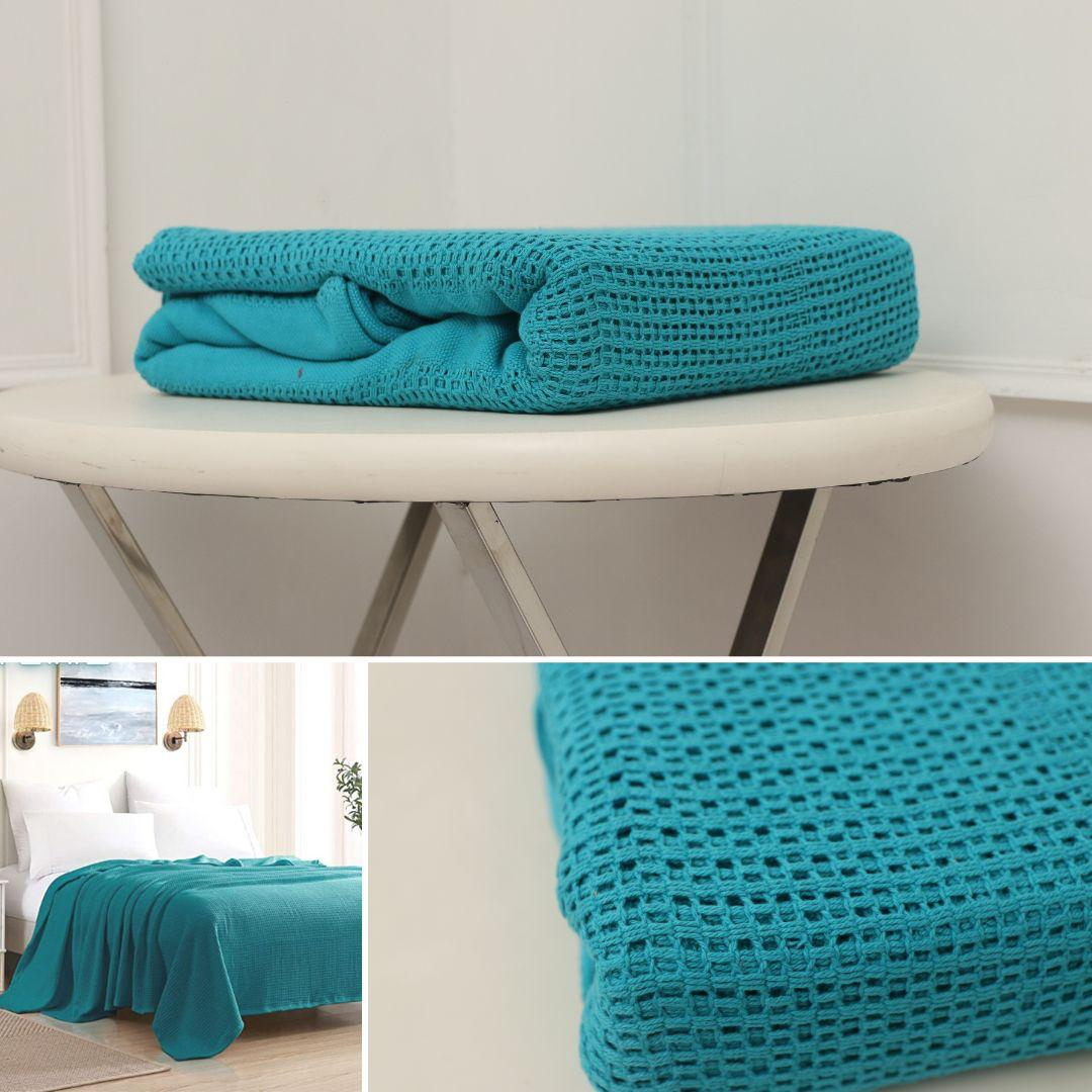 Premium Cotton Thermal Blanket - King - Zinc - PTB06