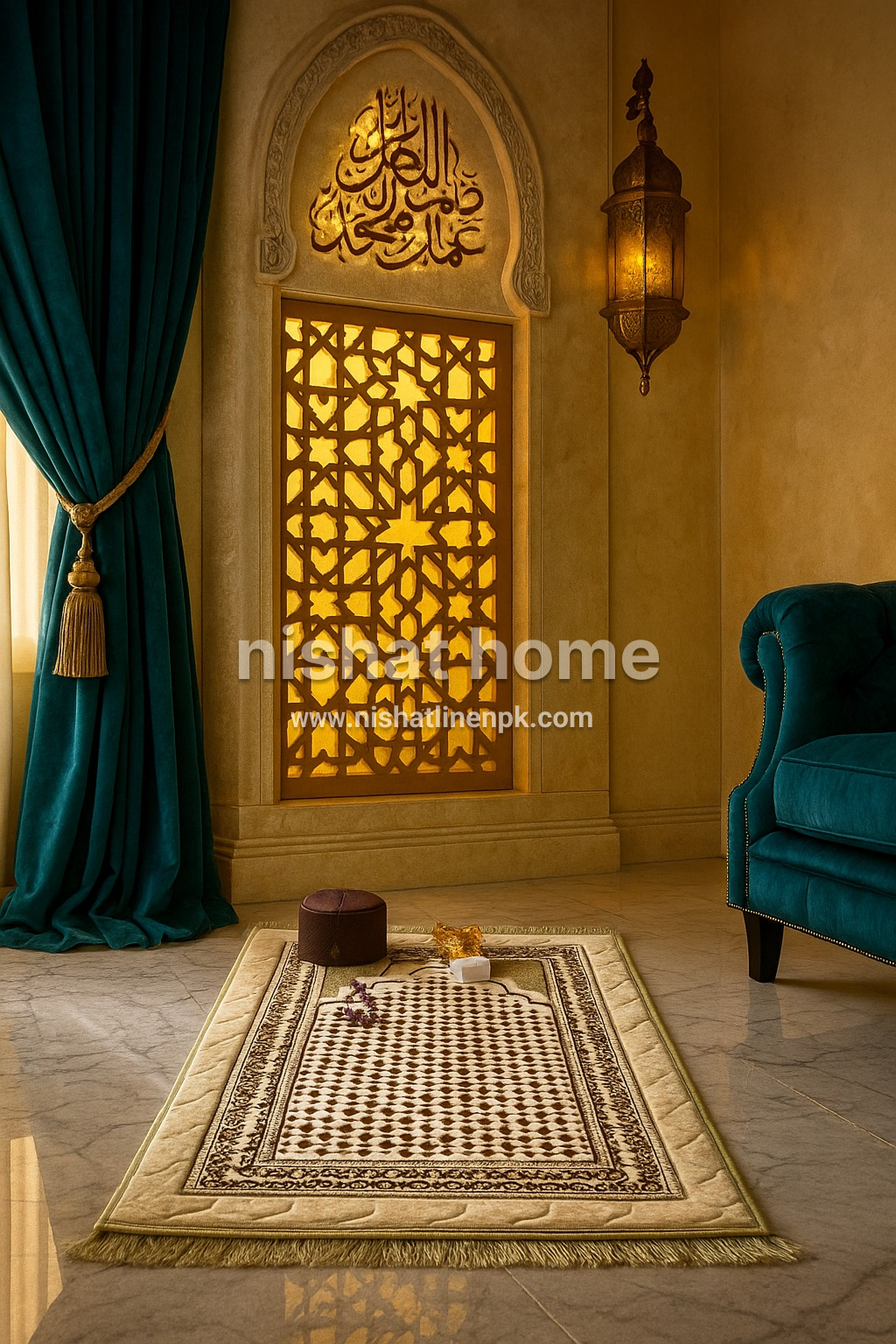 Premium Velvet Prayer Mat - Up Size - VPM01