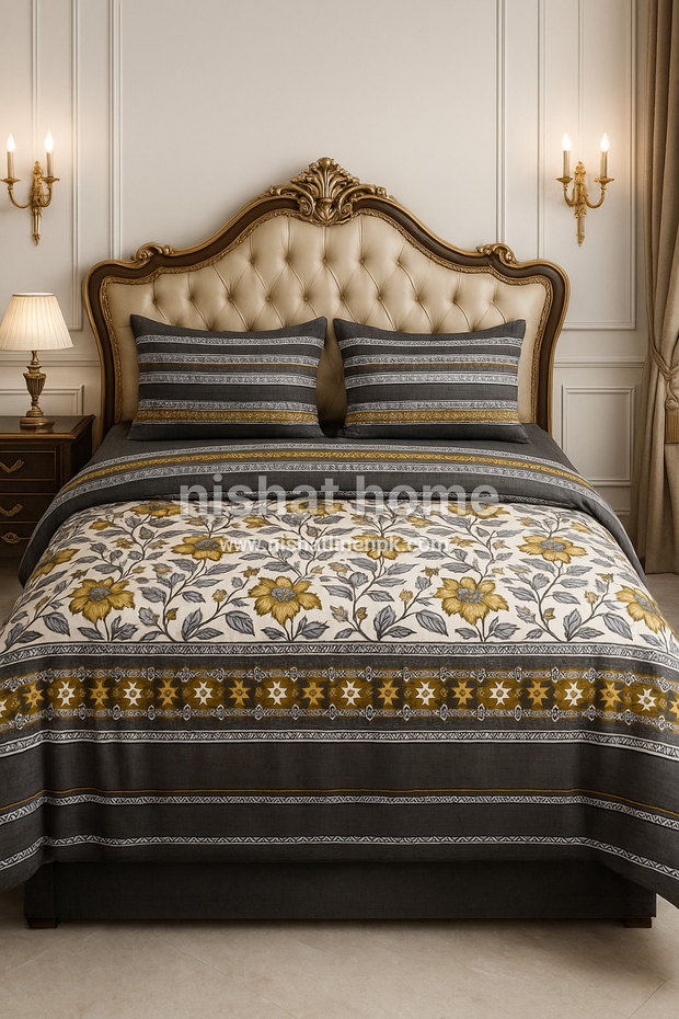 Executive Pure Cotton Bed Sheet - King - 3pcs - NLB24